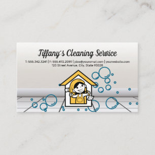Lycklig Maid Logotyp Soapy Bubbles Visitkort