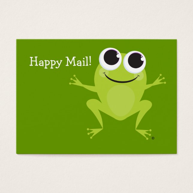 "Lycklig Mail" Cute grodkort - Roligt Gift Ideas! Visitkort (Framsidan)