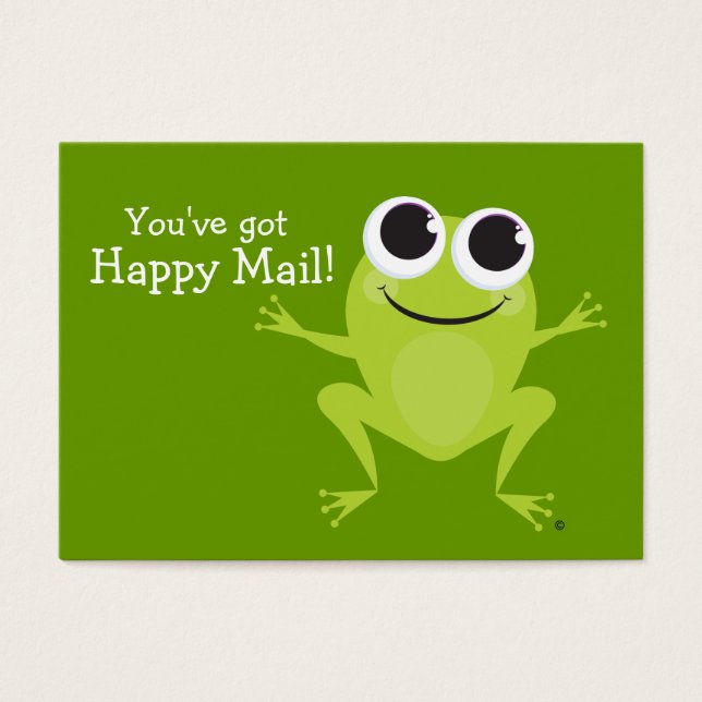 "Lycklig Mail" Cute grodkort - Roligt Gift Ideas! Visitkort (Framsidan)