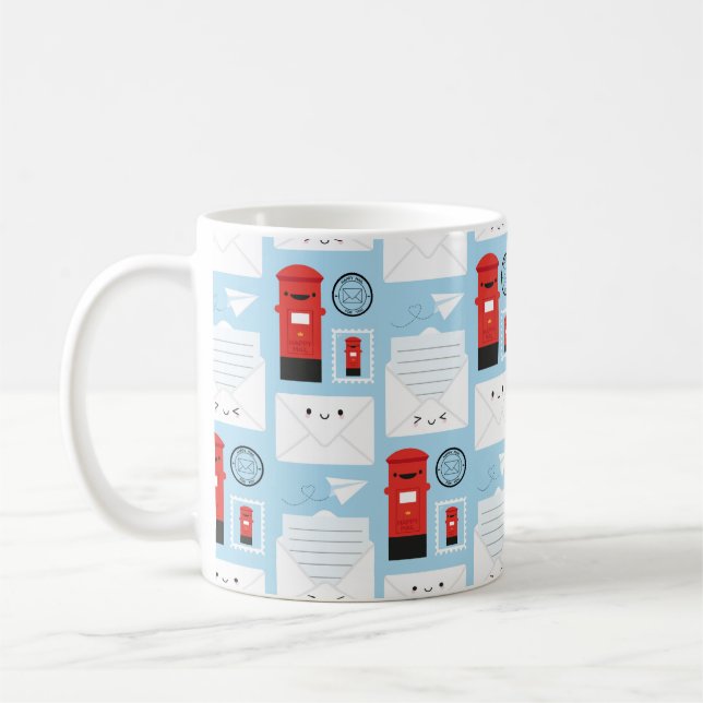 Lycklig Mail - Kawaii Post Kaffemugg (Vänster)