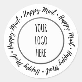 Lycklig Mail Shop Branding ・ Vitbok V2 Runt Klistermärke