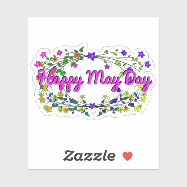 Lycklig-maj Klistermärken (Ark)