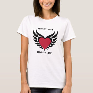 Lycklig Maka Lycklig Life - Hjärta med WingsT-Shir T Shirt