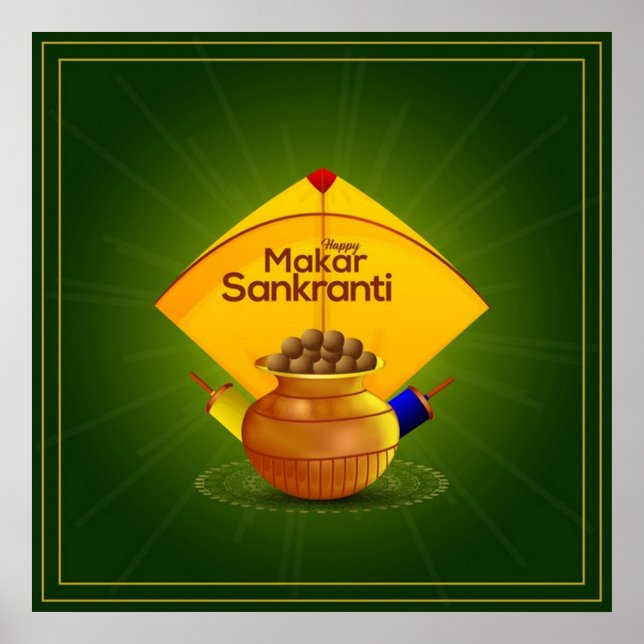 Lycklig Makar Sakranti Poster (Framsidan)