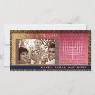 LYCKLIG mall för kort för HANUKKAH fotohälsning