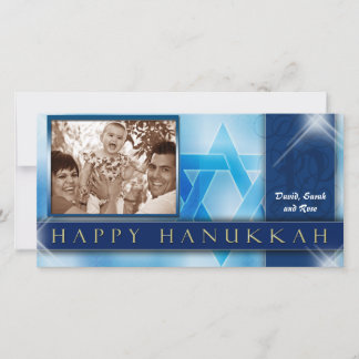 Lycklig mall för kort för Hanukkah fotohälsning
