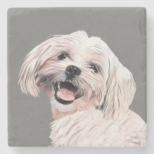 Lycklig Malta Doggy Marble Underlägg