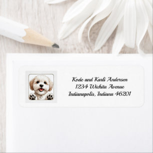 Lycklig Maltipoo-returadressetikett Returadress Etikett