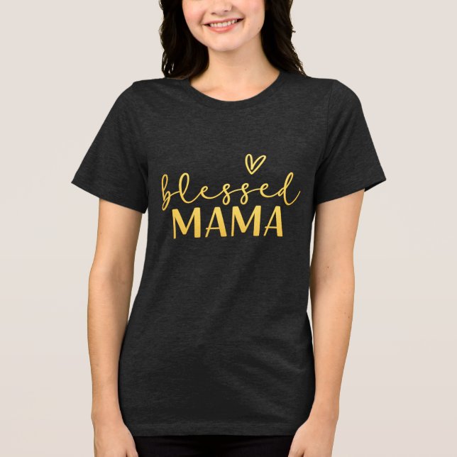 Lycklig Mama T-shirt. T Shirt (Framsida)