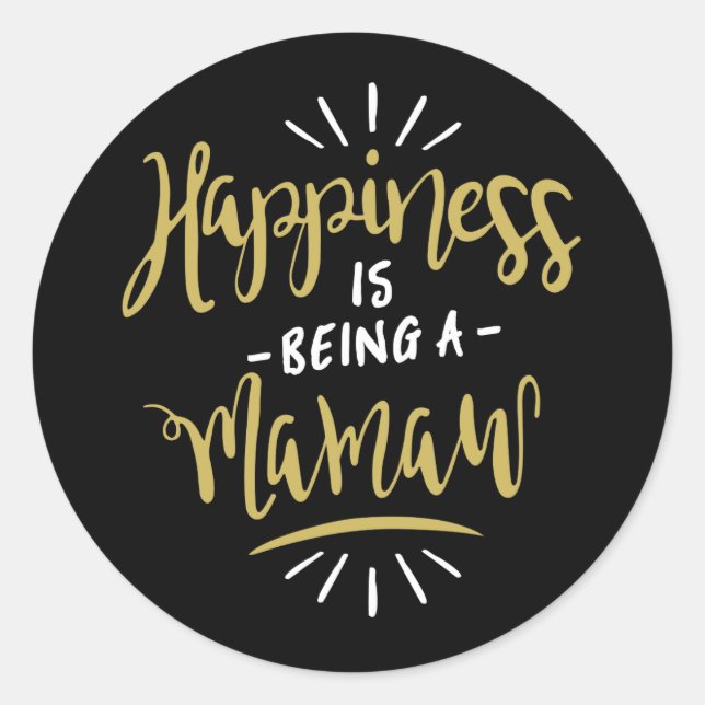 Lycklig Mamaw Runt Klistermärke (Framsida)