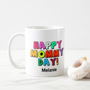 Lycklig Mamma Dag - notering Första Namn Kaffemugg