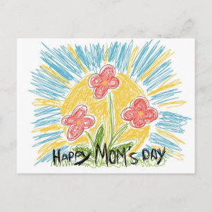 Lycklig Mamma Europadagen - Blommor - vykort