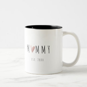 Lycklig-Mamma med minimalistisk Gravid Två-Tonad Mugg