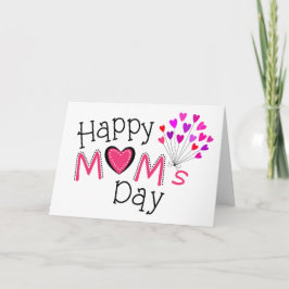 Lycklig Mamma Mors dag Kärlek Hearts Hälsning Kort