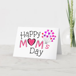Lycklig Mamma Mors dag Kärlek Hearts Hälsning Kort