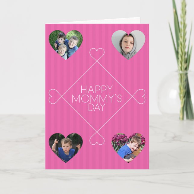 Lycklig Mamma Mors dag Multi Photo Card Tack Kort (Framsida)
