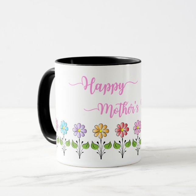 Lycklig-Mammor-Dagar blommor, älskar dig mamman Mugg (Framsida vänster)