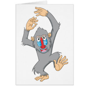 Lycklig Mandrill apa Hälsningskort