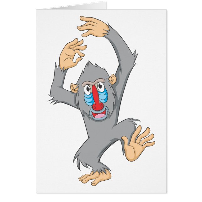 Lycklig Mandrill apa Hälsningskort (Framsidan)