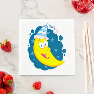 Lycklig Måne Ansikte Pappersservett