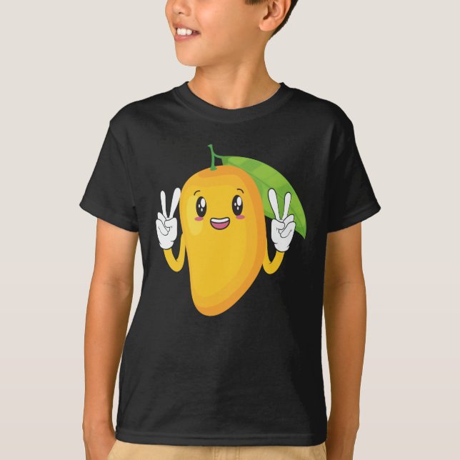 Lycklig Mango, sommarfrukt, Älskare T Shirt (Framsida)