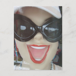 Lycklig Mannequin Head Vykort