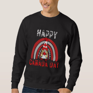 Lycklig Maple Löv Kanada Day Flagga Candain Rainbo Lång Ärmad Tröja