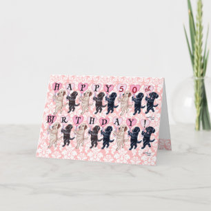 Lycklig Marching Labradors Birthday Kort