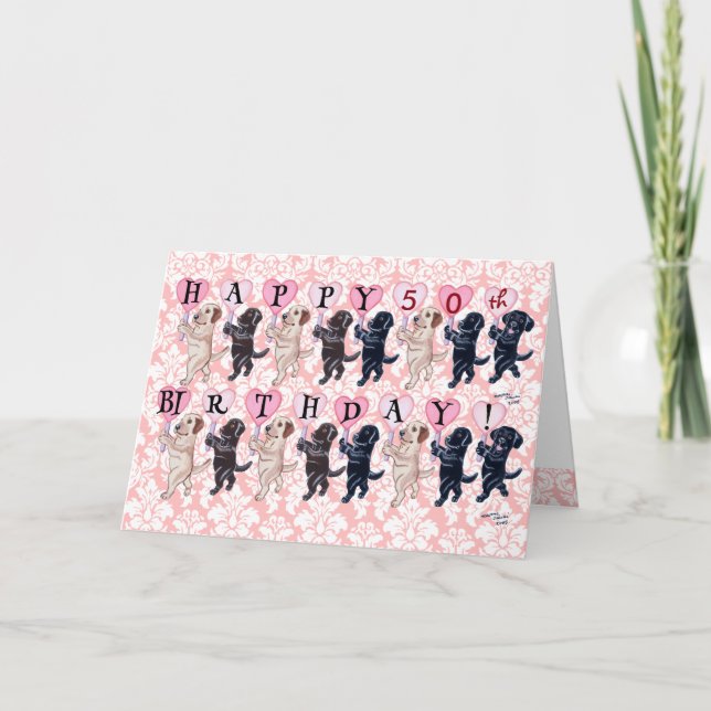 Lycklig Marching Labradors Birthday Kort (Framsida)