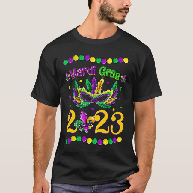 Lycklig Mardi Gras 2023 Jester Outfit Kids Girl Bo T Shirt (Framsida)