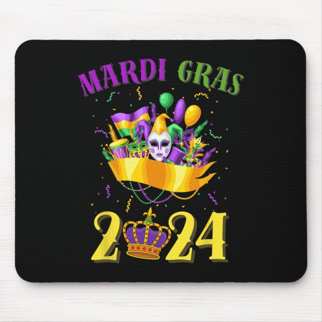 Lycklig Mardi Gras 2024 Tee Carnival Mardi Gras 20 Musmatta (Framsidan)