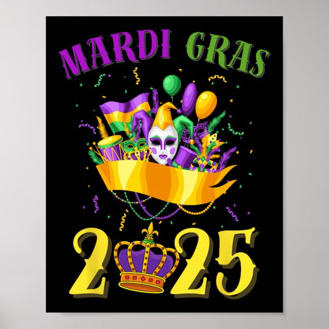 Lycklig Mardi Gras 2025 Tee Carnival Mardi Gras 20 Poster (Framsidan)