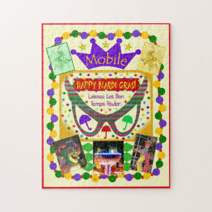 Lycklig Mardi Gras affisch 2016 Pussel