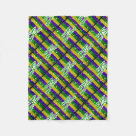 Lycklig Mardi Gras affisch Fleecefilt