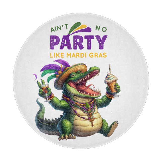Lycklig Mardi Gras Alligator (Framsidan)