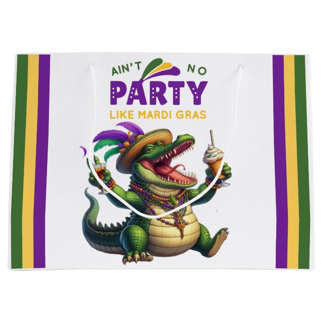 Lycklig Mardi Gras Alligator (Framsidan)