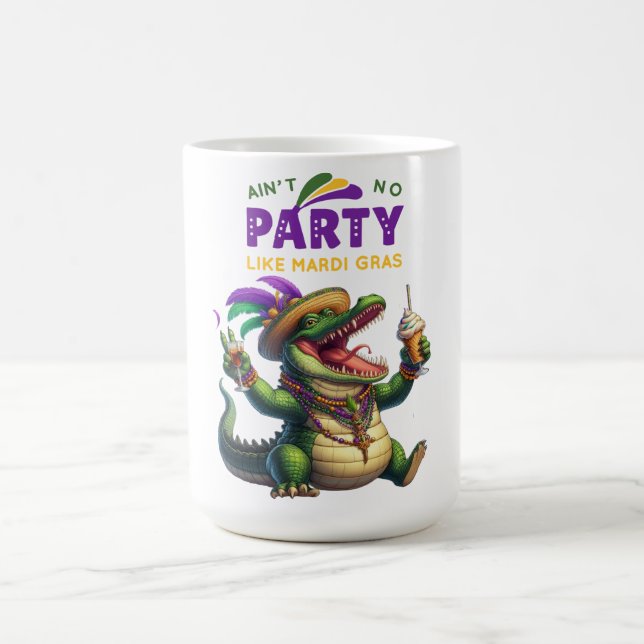 Lycklig Mardi Gras Alligator Kaffemugg (Center)