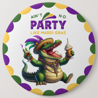 Lycklig Mardi Gras Alligator Knapp