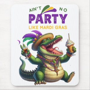 Lycklig Mardi Gras Alligator Musmatta