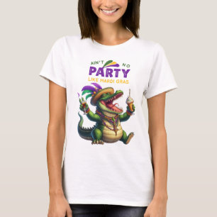 Lycklig Mardi Gras Alligator T Shirt