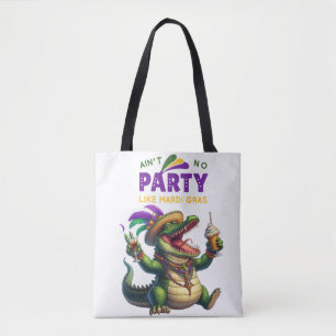 Lycklig Mardi Gras Alligator Tygkasse