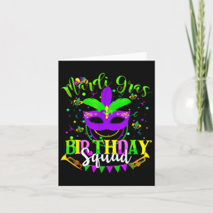 Lycklig Mardi Gras Birthday Mardi Gras Squad Resa  Kort