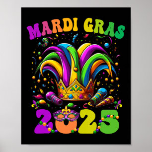 Lycklig Mardi Gras Carnival Mardi Gras 2025 Jester Poster