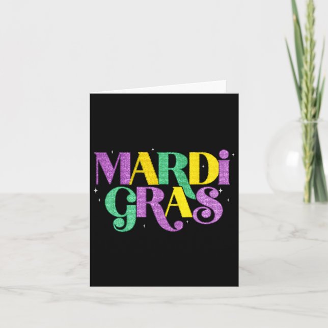 Lycklig Mardi Gras Carnival Tjock tisdag Fleur De  Kort (Framsida)