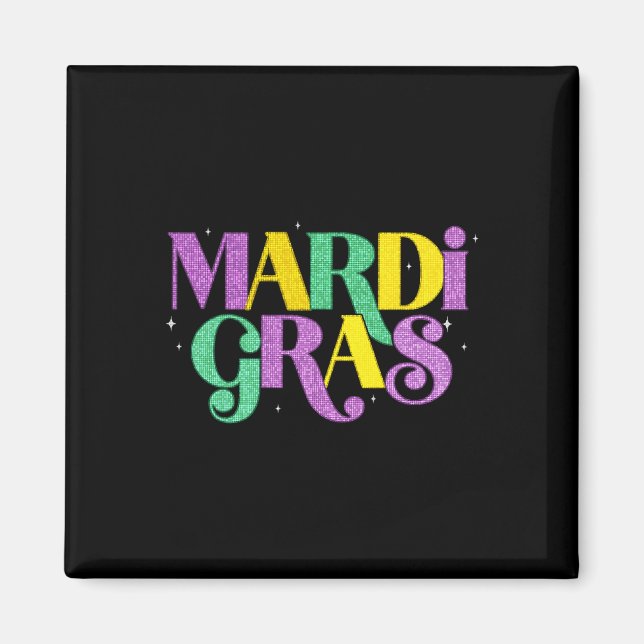 Lycklig Mardi Gras Carnival Tjock tisdag Fleur De  Magnet (Framsidan)