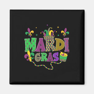 Lycklig Mardi Gras Carnival Tjock tisdag Fleur De Magnet