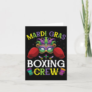 Lycklig Mardi Gras Day Boxing Crew Mask Player Flä Kort