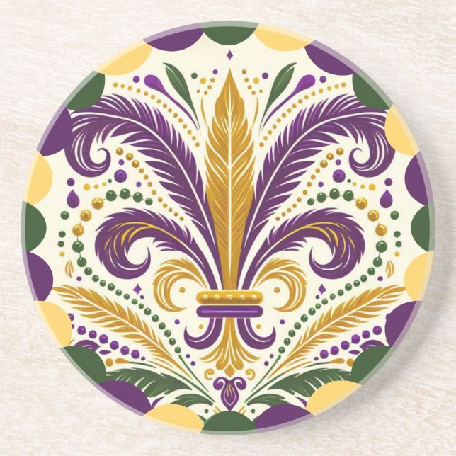 Lycklig Mardi Gras fleur-de-lis Underlägg (Framsidan)