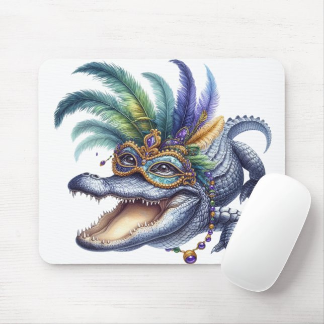LYCKLIG MARDI GRAS INSPIRED ALLIGATOR MUSMATTA (Med mus)