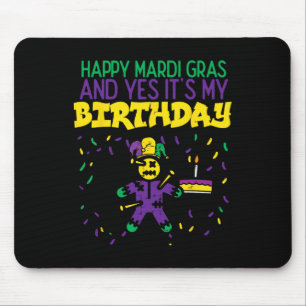 Lycklig Mardi Gras Ja min födelsedag Bday Party Ma Musmatta